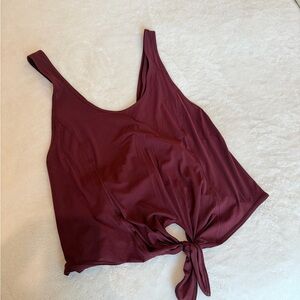lululemon athletica Maroon Tie-Front Tank Top